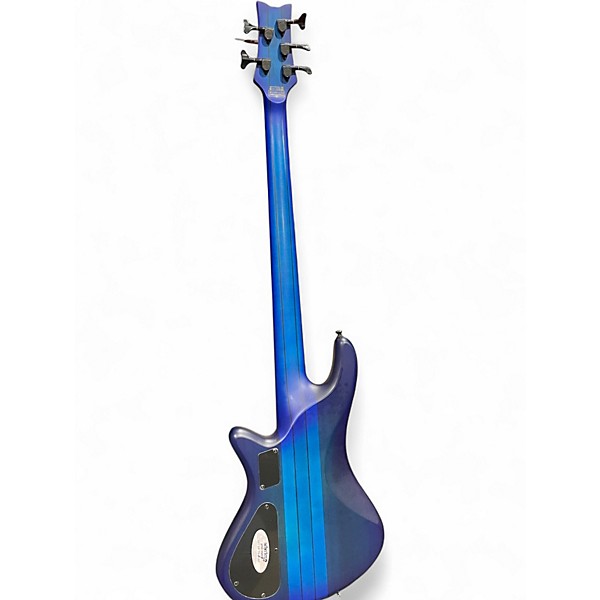 Used Schecter Stiletto 5 String Blue Burst Electric Bass Guitar