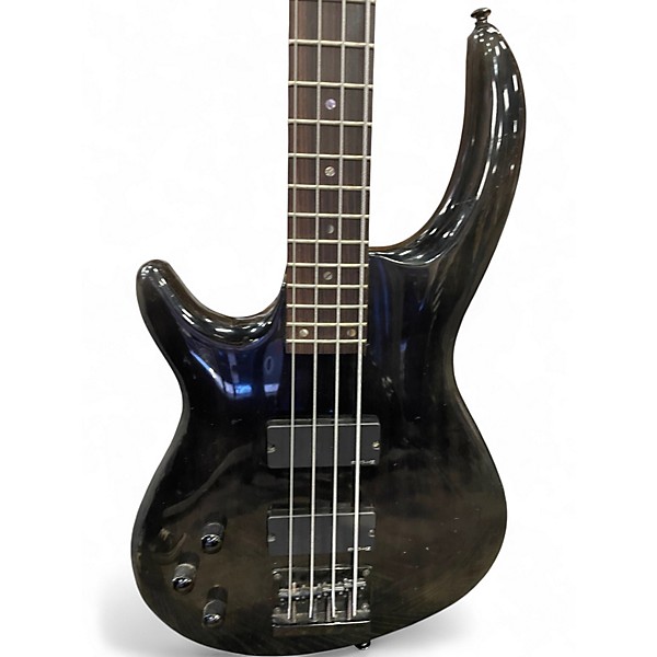 Used Dean Left Handed Edge 4 String EMG Metallic Black Electric Bass Guitar