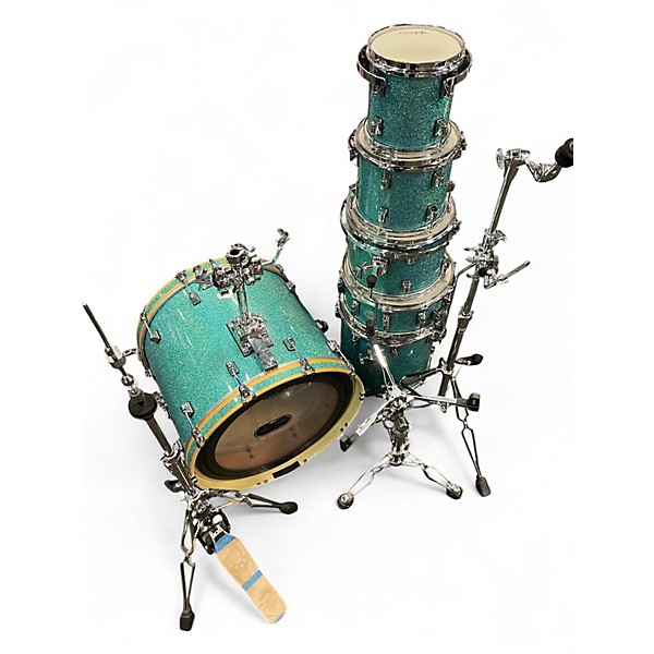 Used Taye Drums 6 Piece STUDIO BIRCH 6 PIECE KIT CARRIBEAN SPARKLE Drum Kit