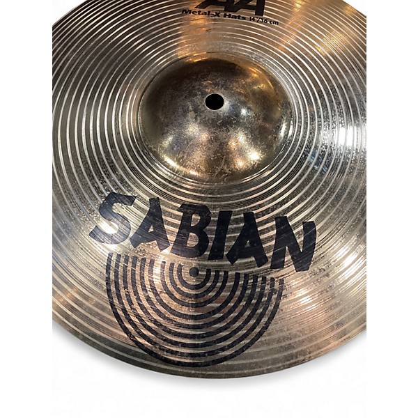 Used Sabian 14in AA Metal X-hat Top Cymbal