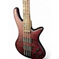 Used Schecter Guitar Research Stiletto Custom 4 String Crimson Red Trans Electric Bass Guitar