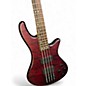 Used Schecter Guitar Research Stiletto Custom 4 String Crimson Red Trans Electric Bass Guitar