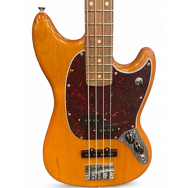 Used Fender Mustang Bass Natural Electric Bass Guitar