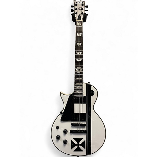 Used ESP LTD James Hetfield Signature Iron Cross Snow White Solid Body Electric Guitar