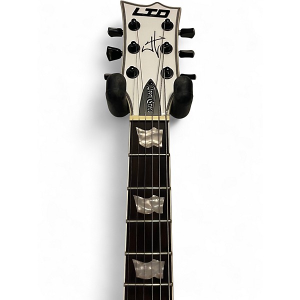 Used ESP LTD James Hetfield Signature Iron Cross Snow White Solid Body Electric Guitar