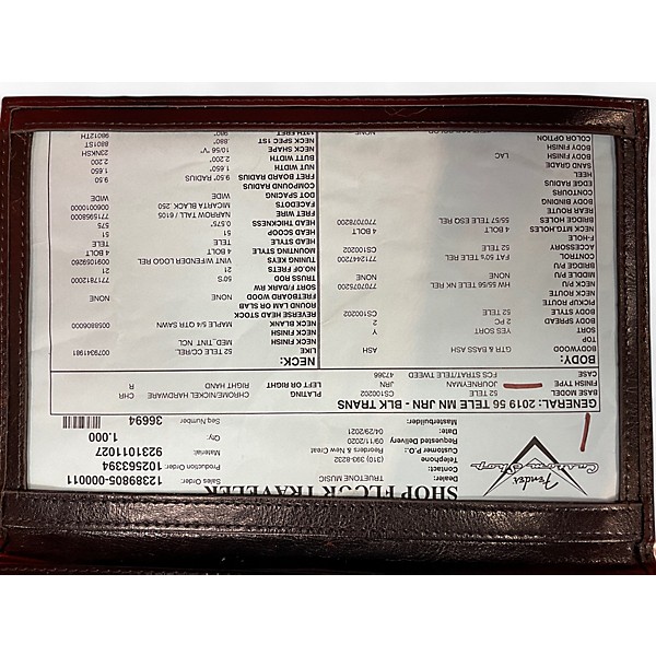 Used Fender CUSTOM SHOP 56 TELECASTER JOURNEYMAN RELIC TRANS BLACK Solid Body Electric Guitar