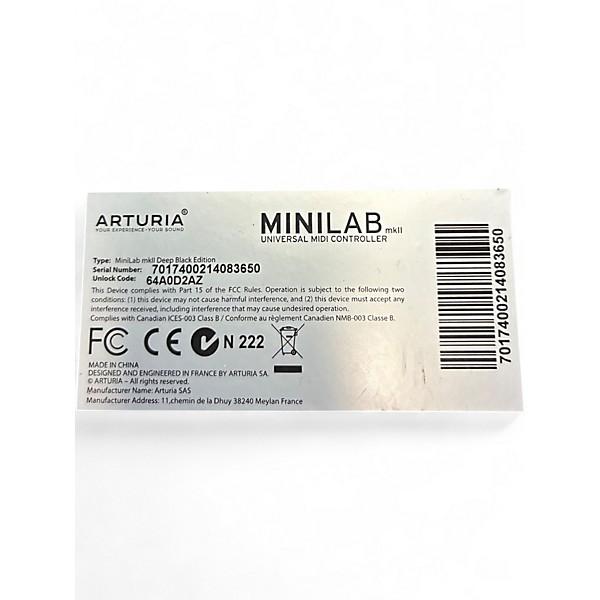 Used Arturia Minilab MKII MIDI Controller