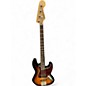 Used 2012 Squier Jazz Bass Deluxe 3 Tone Sunburst Electric Bass Guitar thumbnail