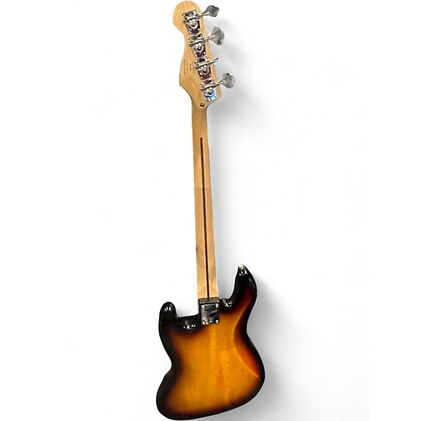 Used 2012 Squier Jazz Bass Deluxe 3 Tone Sunburst Electric Bass Guitar
