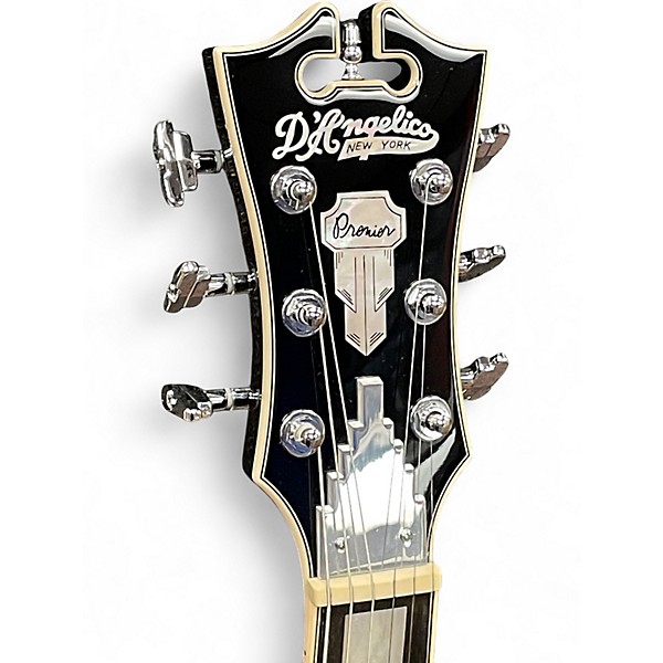 Used D'Angelico Premier Mini DC Black Flake Hollow Body Electric Guitar