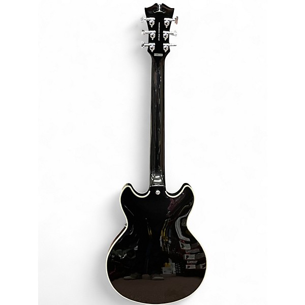 Used D'Angelico Premier Mini DC Black Flake Hollow Body Electric Guitar