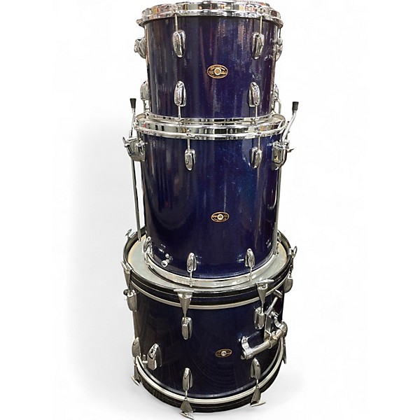 Vintage 1960s Slingerland 3 Piece Gene Krupa Deluxe Sparkling Blue Drum Kit