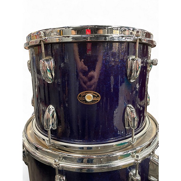 Vintage 1960s Slingerland 3 Piece Gene Krupa Deluxe Sparkling Blue Drum Kit