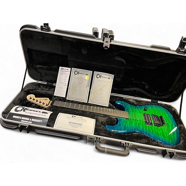 Used Charvel MASTER BUILT "RED" DAVE CHARVEL CUSTOM SHOP SAN DIMAS GREEN BLUE BURST Solid Body Electric Guitar