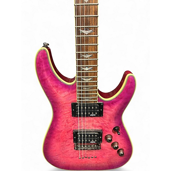 Used Schecter Guitar Research Omen Extreme 6 PINK BURST Solid Body Electric Guitar