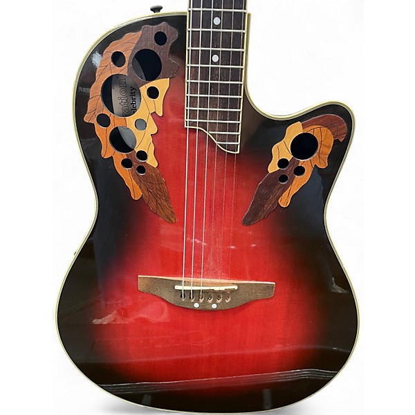 Used Ovation CS257 Celebrity Candy Red Burst Acoustic Electric Guitar