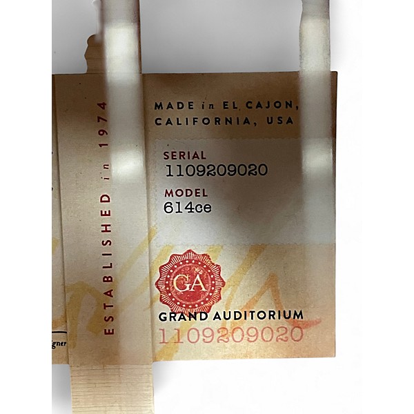 Used Taylor 614CE Natural Acoustic Electric Guitar