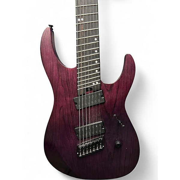 Used Legator Ninja N7FP 7 STRING PURPLE GRAIN Solid Body Electric Guitar