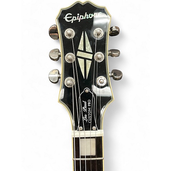 Used 2014 Epiphone Les Paul Custom Silverburst Solid Body Electric Guitar