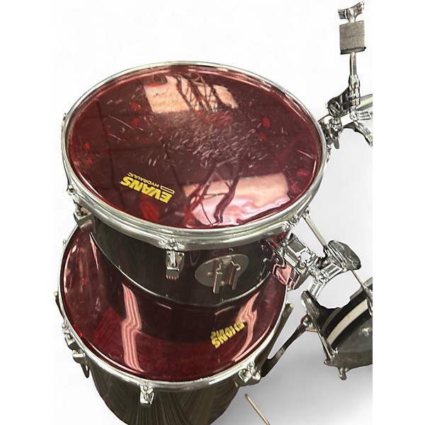 Vintage 1970s Ludwig 4 Piece 3 piece kit vistalite Black Drum Kit