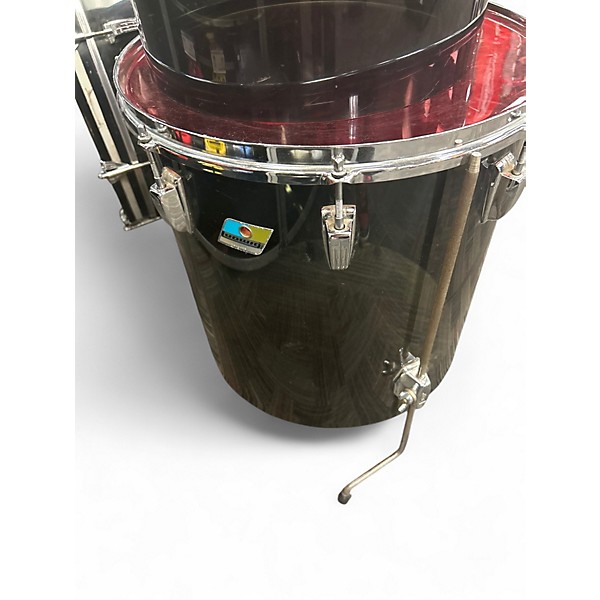 Vintage 1970s Ludwig 4 Piece 3 piece kit vistalite Black Drum Kit