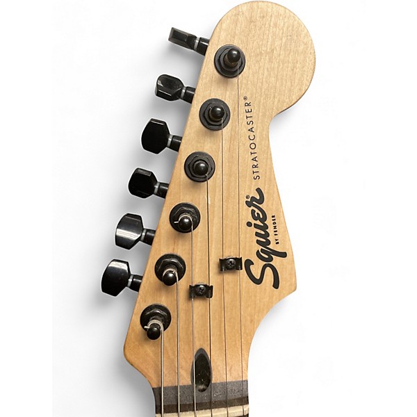 Used Squier Stratocaster HSS Black and Silver Solid Body Electric Guitar
