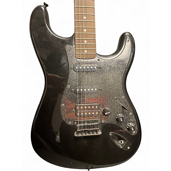 Used Squier Stratocaster HSS Black and Silver Solid Body Electric Guitar