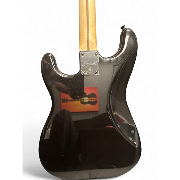Used Squier Stratocaster HSS Black and Silver Solid Body Electric Guitar