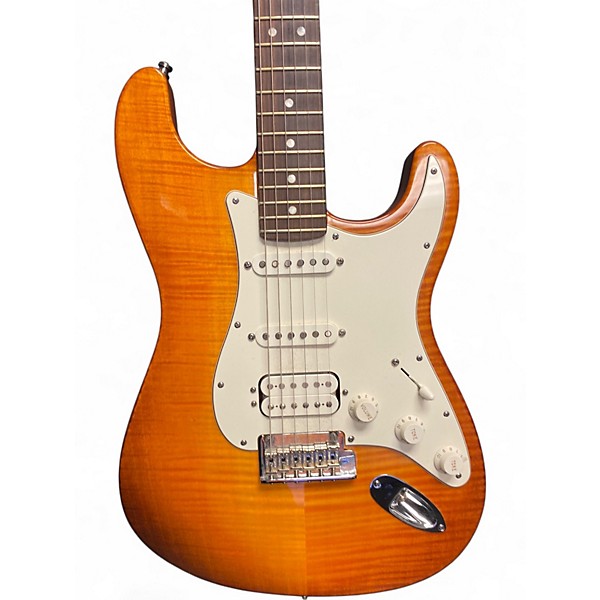 Used Fender American Select Stratocaster HSS Antique Amber Solid Body Electric Guitar