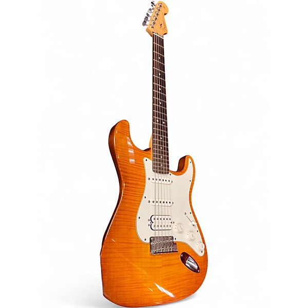 Used Fender American Select Stratocaster HSS Antique Amber Solid Body Electric Guitar