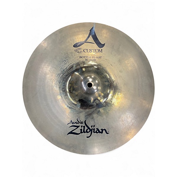 Used Zildjian 14in A Custom Hi Hat Pair Cymbal