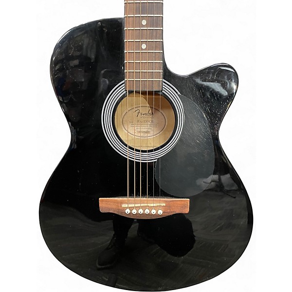 Used Fender FA135CE Concert Black Acoustic Electric Guitar