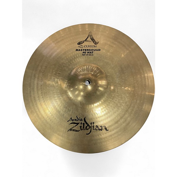 Used Zildjian 14in A Custom Mastersound Hi Hat Pair Cymbal