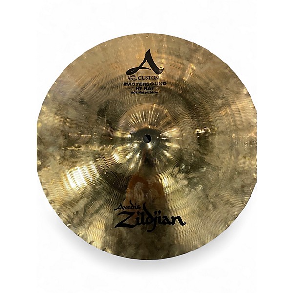 Used Zildjian 14in A Custom Mastersound Hi Hat Pair Cymbal