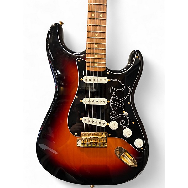 Used Fender Artist Series Stevie Ray Vaughan Stratocaster 3 Tone Sunburst Solid Body Electric Guitar