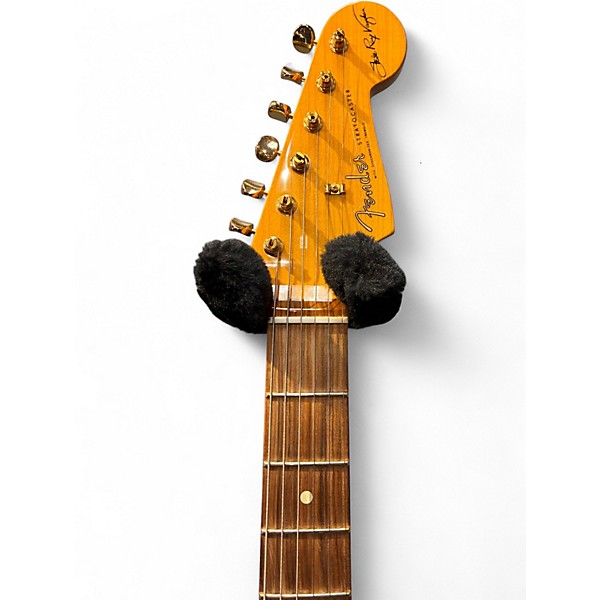 Used Fender Artist Series Stevie Ray Vaughan Stratocaster 3 Tone Sunburst Solid Body Electric Guitar