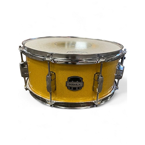 Used Mapex 6.5X14 Mars Birch Sunflower Sparkle Drum