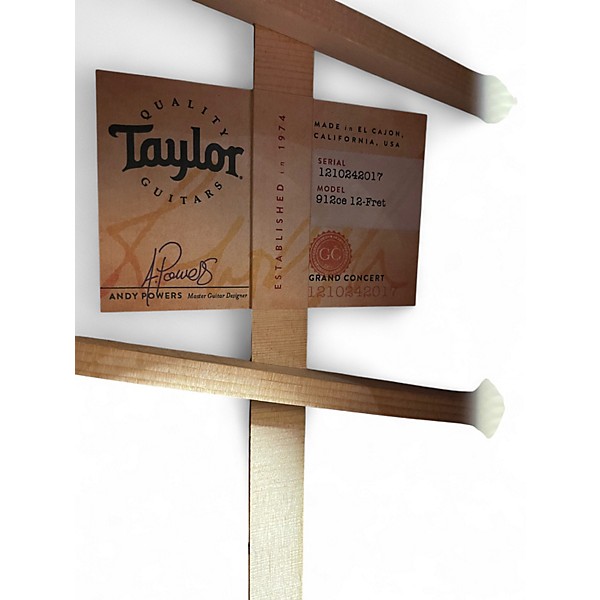 Used Taylor 912CE 12-FRET Natural Acoustic Electric Guitar