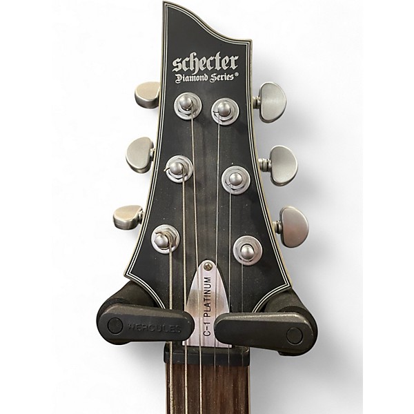 Used Schecter Guitar Research C1 Platinum translucent black Solid Body Electric Guitar