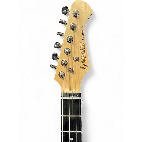 Used Donner STANDARD SERIES STRATOCASTER Black Solid Body Electric Guitar