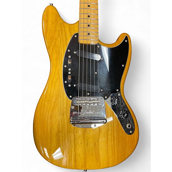 Used Fender Mustang MG77 nat Solid Body Electric Guitar