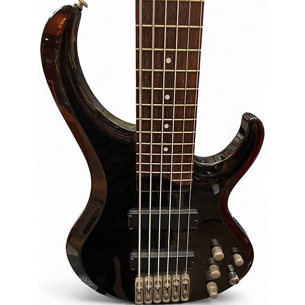 Used Ibanez BTB406QM Trans Black Electric Bass Guitar