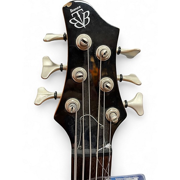 Used Ibanez BTB406QM Trans Black Electric Bass Guitar