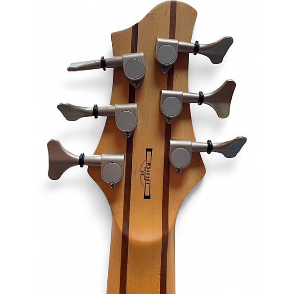 Used Ibanez BTB406QM Trans Black Electric Bass Guitar