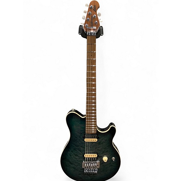 Used Ernie Ball Music Man AXIS YUCATAN BLUE QUILT Solid Body Electric Guitar
