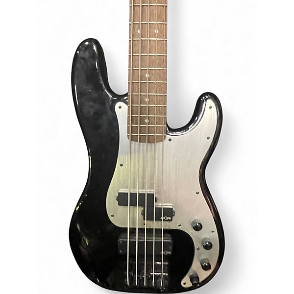 Used Squier Precision Bass Black and Silver Electric Bass Guitar