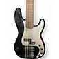 Used Squier Precision Bass Black and Silver Electric Bass Guitar