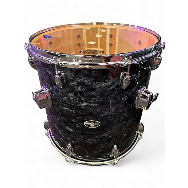 Used Stone Custom Drums 3 Piece 3 Ply Black Diamond Pearl Drum Kit