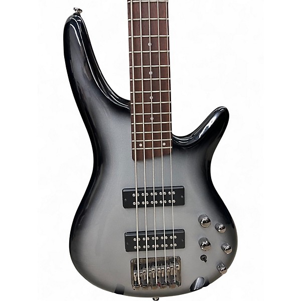 Used Ibanez SR305 5 String Black and Silver Electric Bass Guitar