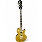 Used 2015 Epiphone Limited Edition Les Paul Traditional Pro Metallic Gold Solid Body Electric Guitar thumbnail